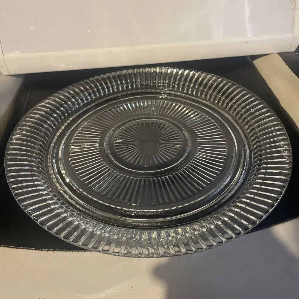 Vintage Starburst Round‎ Glass Serving Plate